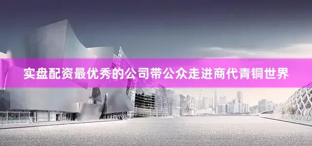 实盘配资最优秀的公司带公众走进商代青铜世界