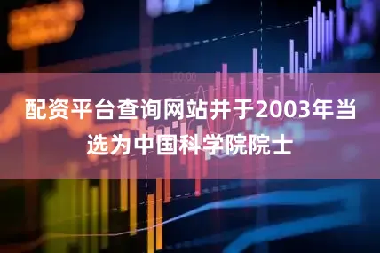 配资平台查询网站并于2003年当选为中国科学院院士