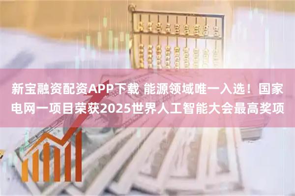 新宝融资配资APP下载 能源领域唯一入选！国家电网一项目荣获2025世界人工智能大会最高奖项
