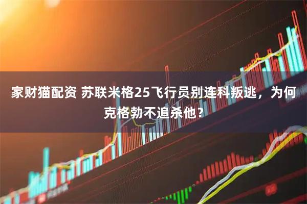 家财猫配资 苏联米格25飞行员别连科叛逃，为何克格勃不追杀他？